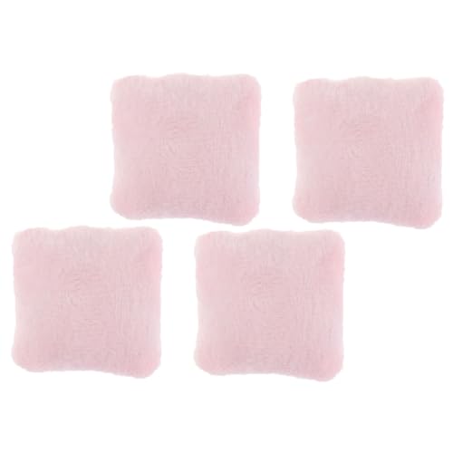 UPKOCH 4 Stück Puppenhaus Zubehör Kissen Puppenbett Mini Puppenhaus Realistische Puppenhaus Sofas Puppenhaus Kissen Möbel Couch Niedliche Raumdekoration Kleine Lagerbehälter Flanell Rosa von UPKOCH