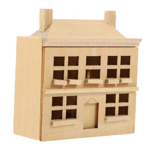 UPKOCH 4 Stück Puppenhausdekoration Handwerkshaus Puppenhaus-Puzzle aus Holz 3D Kinder bastelset basteln für Kinder Miniaturhausspielzeug Miniatur-Hausornament Tasche Requisiten Ornamente von UPKOCH