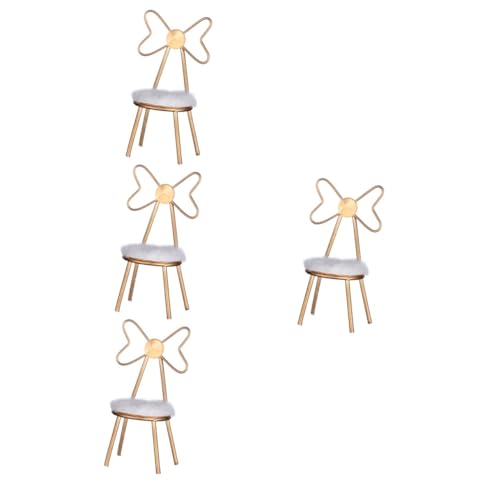 UPKOCH 4 Stück Puppenstubenstuhl Mini-schlafzimmerstuhl-dekor Mikro-landschaftsstütze Metallstuhl Mikro-landschaftszubehör Puppenmöbel Für Die Terrasse Puppenhaus Ob11 Miniatur Plüsch von UPKOCH