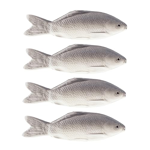 UPKOCH 4 Stück Simulation Fischmodell Kleiner falscher Fisch Simulationsfisch-Ornament interaktives Fische Verzierung in Fischform Lernspielzeug für Pu Grey von UPKOCH