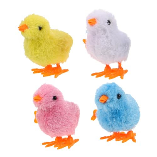 UPKOCH 4 Stück Simulations-Kükenspielzeug quietschendes Huhn realistisches Huhn interaktives Plüschtier für kinderspielzeug hüpfende Spielzeuge Simulationshuhn Plastik von UPKOCH