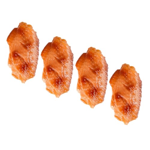 UPKOCH 4 Stück Simulierte Hühnerflügel-Ornamente von Huhn gefälscht Lebensmitteldekor falsches Huhn falsche Flügel realistische Lebensmittelrequisiten künstliche Hühnerflügel PVC von UPKOCH