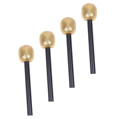 UPKOCH 4 Stücke Gefälschte Mikrofon Requisiten Pädagogisches Simulation Mic Spielzeug Goldene Finish von UPKOCH