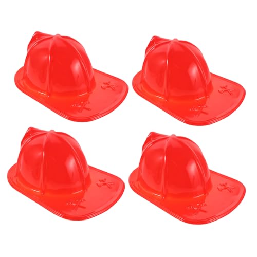 UPKOCH 4 Stück Spiel Halloween Hüte Neuheitshelm Lustig Für Haarkappen Hut Aus Kunststoff Cosplay Kleid Feuerwehrmann Motto Feuer Kostüm Zubehör Partyzubehör Feuerwehrmann von UPKOCH