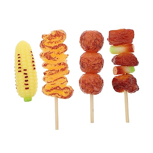 UPKOCH 4 Stücke BBQ Spieße Spielzeug Kinder Pretend Spielen Mini Modell Kochen Lebensmittel Spielzeug Set von UPKOCH