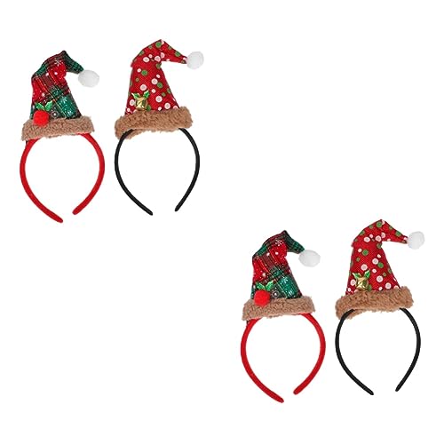 UPKOCH 4 Stück Stirnband Weihnachtsdekore Hochstuhl-banner Partyzubehör Für Weihnachtsfeiertage Weihnachtsmütze-stirnbänder Elfenkopf-hutaufsätze Partybedarf Haarschmuck Fräulein Flanell von UPKOCH