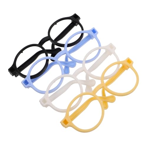 UPKOCH 4 Stück Süße Brillenrahmen Für Puppen Robuste Puppen Brillenrahmen Stilvolles Puppenzubehör Mini Brillenrahmen Für Kinderpuppen DIY Puppen Anzieh Requisiten von UPKOCH