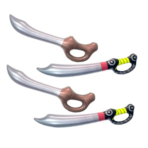 UPKOCH 4 Stück Teiliges Aufblasbare Piratenschwerter Lebendige Muster Ergonomischer Griff Geeignet für Kindergeburtstag Piraten cosplay Themenparty Karneval und Halloween von UPKOCH