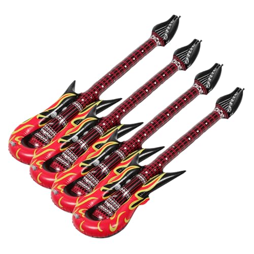 UPKOCH 4 Stück Teiliges Aufblasbares PVC Luftgitarre Party Dekoration Musik Event Zubehör für Geburtstag Halloween Weihnachten von UPKOCH