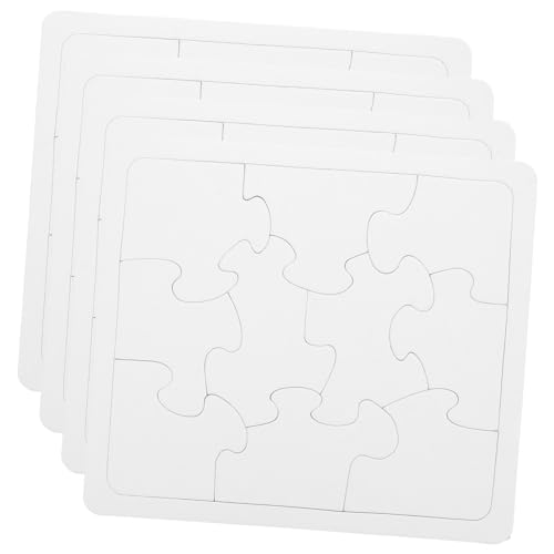 UPKOCH 4 Stück Teiliges Blanko Puzzle zum Selbstgestalten aus Papier Quadratische Puzzleteile für DIY Malspaß Ungiftig Robust als Hochzeit Gastgeschenk und Bastelmaterial von UPKOCH