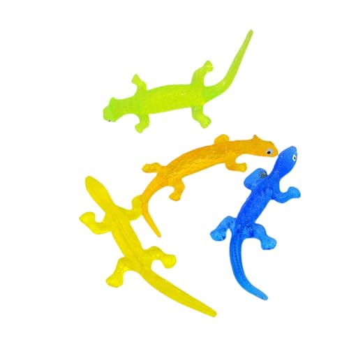 UPKOCH 4 Stück Teiliges Dehnbarer Weichgummi Echsen Spielzeuge Stressabbauende Reptilien Spielzeuge für Partytüten Geburtstagsgeschenke Ostern Entspannendes Fidget Spaßspielzeug von UPKOCH
