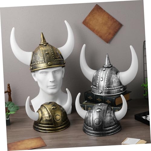 UPKOCH 4 Stück Teiliges Helm mit Ox Horn Design Wiederverwendbar und Leicht Komfortables Mittelalter Kostümzubehör für Halloween Cosplay Familienfeiern und Party Events von UPKOCH