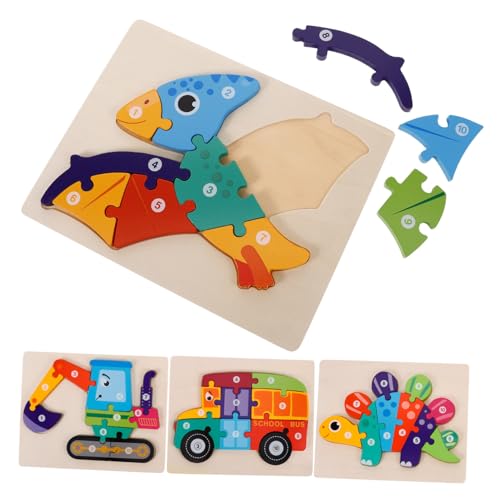 UPKOCH 4 Stück Teiliges Holzpuzzle für Pädagogisches mit Dinosaurier LKW Bagger und Flugsaurier Kompaktes und Langlebiges Puzzle für Kreatives Lernen und Spaß UPKOCH 4 Stück Teiliges Holzpuzzle für Pädagogisches mit Dinosaurier LKW Bagger und Flugsaurier Kompaktes und Langlebiges Puzzle für Kreatives Lernen und Spaß von UPKOCH