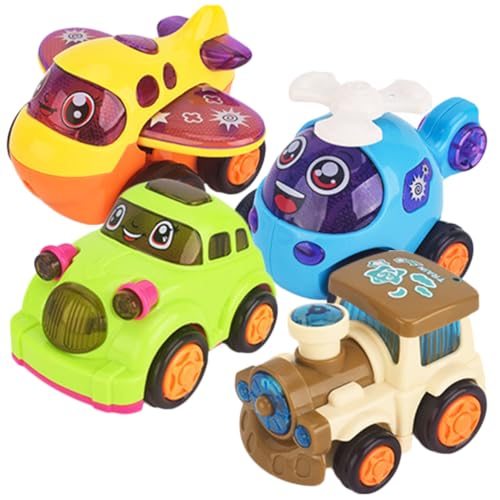 UPKOCH 4 Stück Teiliges Kompakte Kunststoff Spielzeugautos mit Rückziehmotor Robust und Sicher für Kleinkinder Farblich Sortiert als Kinderzubehör und Unterhaltsames Zufällige Farbe von UPKOCH