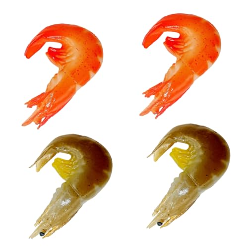 UPKOCH 4 Stück Teiliges Künstliches Garnelenmodell aus Hochwertigem PVC Lebensechte Food Dekoration und Fotorequisiten Realistische Tierfiguren für Küchen und Restaurantdisplay von UPKOCH
