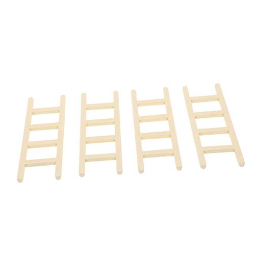 UPKOCH 4 Stück Teiliges Mini Holzleiter Dekorative Puppenhaus Leitern aus Robustem Holz Realistische Mini Leitern für DIY Feengarten Puppenhausmöbel Sichere und Stilvolle Hausdekoration von UPKOCH