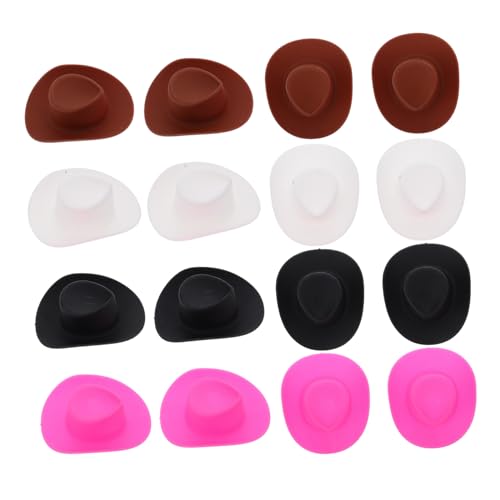 UPKOCH 4 Stück Teiliges Mini Western Cowboy Hüte für Puppen in Dunkel Glitzer Dunkelbraun Kleine Cowboyhut Accessoires für DIY Handwerk Partydekoration und Puppenhausgestaltung von UPKOCH