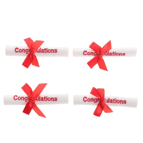 UPKOCH 4 Stück Teiliges Mini mit Bestickten Abschlussurkunden Graduation Party Dekorationen für Klasse Hochwertige Stoffaccessoires für Abschlussfeiern und Partygeschenke von UPKOCH