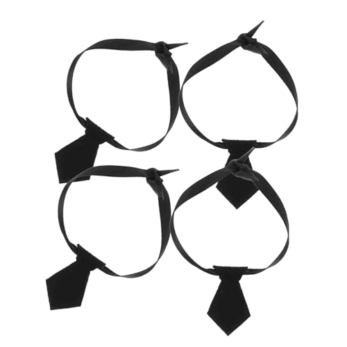 UPKOCH 4 Stück Teiliges Puppen Miniatur Schwarze Krawatten aus Weichem Material für DIY Puppenhaus Zubehör Vielseitig Austauschbar Fördert Kreative Kinderkleidung von UPKOCH