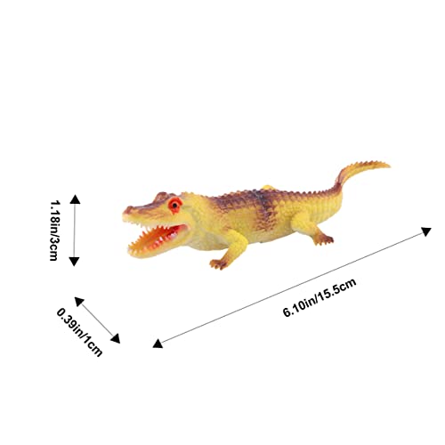 UPKOCH 4 Stück Teiliges Realistisches Krokodilspielzeug Pädagogisches Tierfiguren für Ab Jahren Fördert Kognitive Entwicklung und Fantasievolles Farbenfrohe Miniaturmodelle Gelb Grün von UPKOCH