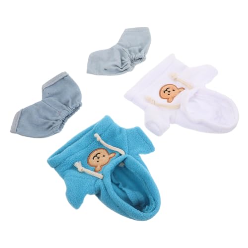 UPKOCH 4 Stück Teiliges aus Baumwolle mit Hoodie und Jeans Kuschelige Plüschtiere Kleidung für DIY-bärenoutfits Langlebige und Bequeme Puppenkleidung für Kleine Bären von UPKOCH