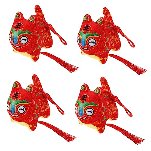 UPKOCH 4 Stück Tigerpuppe Tiger-Puppe-Ornament Sternzeichen Tierspielzeug Sternzeichen Tiger Plüschtier Tiger Sternzeichen Tiger Puppe Jahr des Tigermaskottchens Pp Baumwolle von UPKOCH