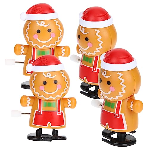 UPKOCH 4 Stück Uhrwerk-Keksmännchen- Weihnachtsspielzeug Lustiges Aufziehspielzeug Stuffer für kinderspielzeug zum Aufziehen kleine Spielsachen Plastik von UPKOCH