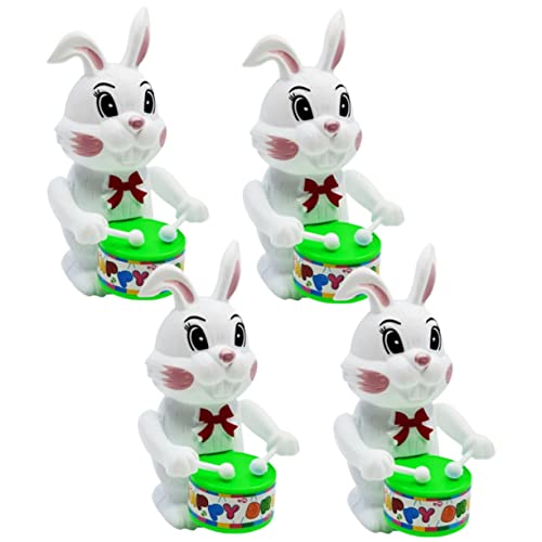 UPKOCH 4 Stück trommelnder Hase Mini- zum Aufziehen Spiele interaktives kinderspielzeug wunderschöne Spielzeuge mit Uhrwerk verschleißfestes Aufziehspielzeug Abs von UPKOCH