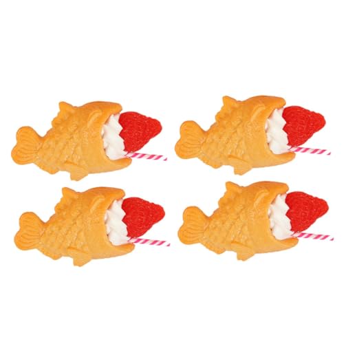 UPKOCH 4 Stücke Cookie Dekorieren Schlüssel Ring Hängen Charme Keychain Ornament Für Tasche Lebensmittel Anhänger PVC von UPKOCH