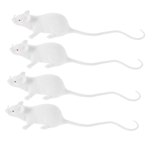 UPKOCH 4 Stücke Halloween Gefälschte Ratte Realistische Spielzeug Streich Kunststoff Mäuse Party Dekorationen Interaktive Spielzeug Katzen Simulation Modell Für Wissenschaft von UPKOCH