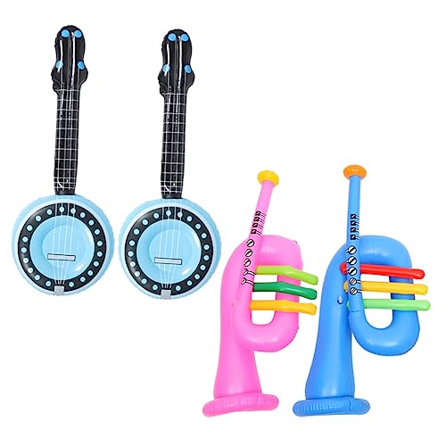 UPKOCH 4 Stücke Musical Instrument Horn Pool Float Favors Große Gitarre Instrument Tamburin Nachtclub Trommel PVC von UPKOCH