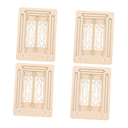 UPKOCH 4 Teiliges Fensterbaumodell Kleine Gartenornamente Kleines Fenster Winzige Fenster Winzige Puppenhausfenster Feengarten Feengartenmöbel Winziges Fenster Aus Holz von UPKOCH