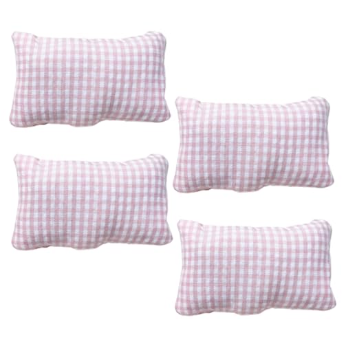 UPKOCH 4 Teiliges Mini Kissen Bezaubernde Mini Dekoration Memory Foam Reise Körperkissenbezüge Puppen Camping Kissen Miniatur Flugzeug Nackenkissen Reiseliege Kissenbezug von UPKOCH