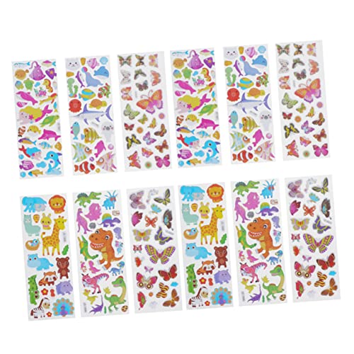 UPKOCH 10 Blätter Jedes Schmetterling Tier Fisch Dinosaurier 3D Kinder Aufkleber Set von UPKOCH