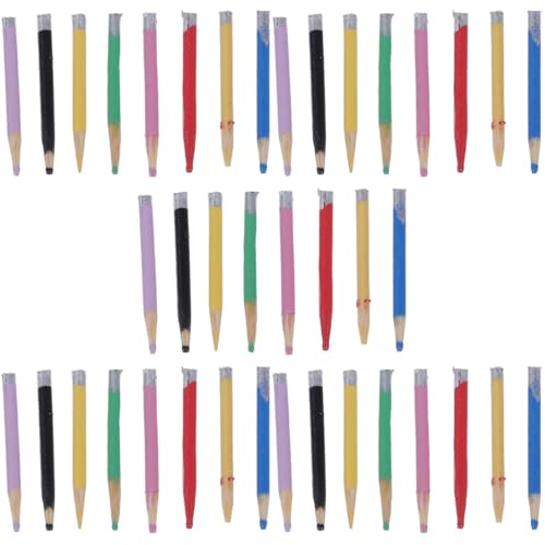 UPKOCH 40 STK Puppenhaus-Bleistift Mini-Möbel Mini-Stifte 1 Ornamente im Maßstab 1:12 winzig Miniaturbleistift aus Bambus Mini-Hausbleistift Haushalt Spielzeugzimmer Zubehör hölzern von UPKOCH