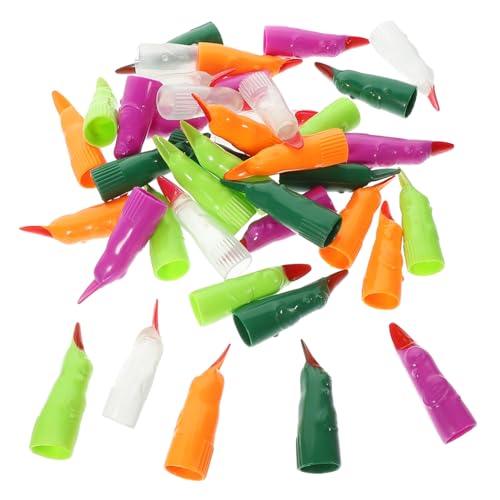 UPKOCH 40 Stück Halloween Hexenfinger Fake Nails Cosplay Requisiten für Partys Bunte Nachtleuchtende Fingernägel für Hexenkostüme für Halloween Cosplay und Maskeraden von UPKOCH