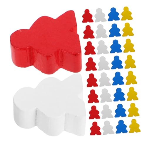 UPKOCH 40 Stück Holz Spielsteine Bunte Figuren für Brettspiele für Ludo Einzigartige Holzspielstücke Spielzubehör für Unterricht und von UPKOCH