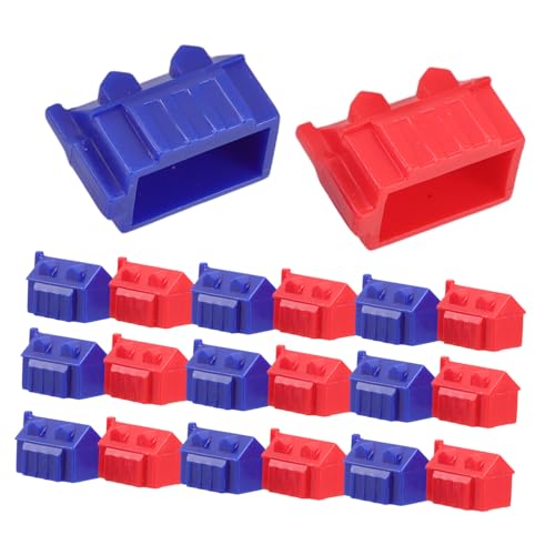 UPKOCH 40 Stück Kunststoff-Hotels, Rote Und Blaue Farbe, Brettspiel-ersatzteile, Miniatur-stadtgebäude, Modelle Für Hotel-spielzubehör von UPKOCH