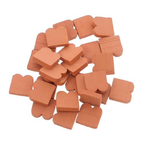 UPKOCH 40 Stück Maßstab Realistische Braune Fake-Bricks für DIY Bastelprojekte Detailgetreue Miniaturziegel für Puppenhaus und Mini-Garten Kreative Handarbeitsdekoration von UPKOCH