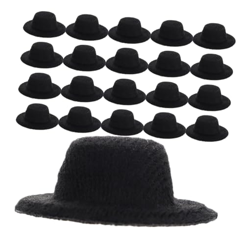 UPKOCH 40 Stück Mini Schwarze Zylinderhüte Mini Craft Hüte für DIY Bastelprojekte Puppenhaus Miniatur Zubehör Leicht und Stabil für Schneemann und Haarornamente von UPKOCH