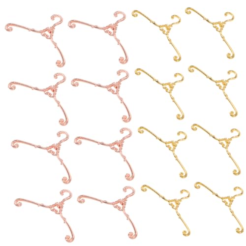 UPKOCH 40 Stück Mini Vintage Kleiderbügel für Puppenkleidung Metall Miniatur Hänger im Retro Stil Kleine Kleiderbügel für Puppenhaus Gold und Roségold Praktisch für Puppenschränke und von UPKOCH
