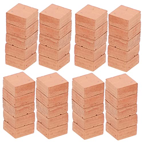 UPKOCH 40 Stück Simuliertes Ziegelmodell Mini künstliche Ziegel kleine Ziegelsteine Sandtisch Ziegeldekore Ziegel für den Garten winzige Ziegel gefälschte Ziegel selber Machen Ton rot von UPKOCH