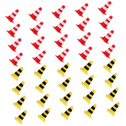 UPKOCH 40 Stück Teiliges Mini Verkehrskegel Leichte Baustellen Straßensperren spielzeuge für Praktische Lernspielzeuge zur Verkehrserziehung und Straßensimulation von UPKOCH