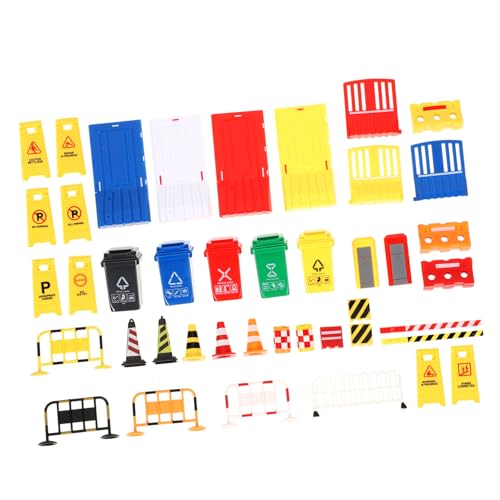UPKOCH 40 Stück Teiliges Verkehrszeichen spielset für Miniatur straßensperren und Verkehrssignalspielzeug Pädagogisches Lernspielzeug zur Verkehrserziehung Vorstellungskraft von UPKOCH