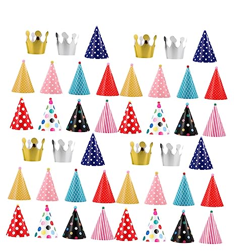 UPKOCH 44St Partyhüte aus Papier Baby-Geburtstagsmütze Hut für Kinder Stirnbänder für Kinder schnapsgläser schicker Papierhut Papierkappe Krone Ziehen Sie die Flagge von UPKOCH
