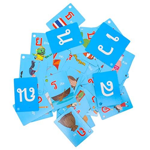 UPKOCH 45 Stück Lernkarten vokabelkarten Wortschatzkarten Thai Lernmaterial Bildkarten Flash -Karten Karteikarten in thailändischer Sprache Vokabeltrainer für Erwachsene Papier Colorful von UPKOCH