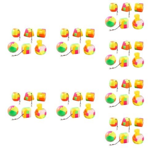 UPKOCH 48 STK Würfelkugel Spielzubehör Für Die Schule Puzzleball-schlüsselanhänger Denksport-rätsel Schlüsselring-Puzzle-Spielzeug Würfel Schlüsselanhänger Modul Kind Plastik Nostalgie von UPKOCH