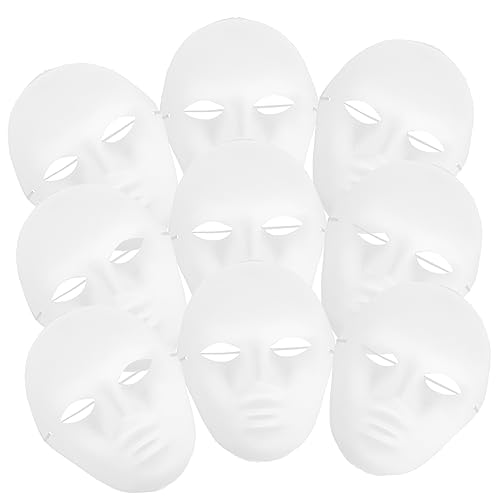 UPKOCH 48 Stk beängstigend Halloween-Masken für Erwachsene realistisch Kinderkleidung Halloween-Kostümmaske leere Masken Erwachsener bilden Facebook Gesichtsmaske Männer und Frauen Weiß von UPKOCH