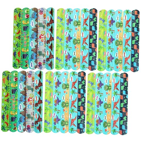 UPKOCH 48stücke Dinosaurier Schnapparmbänder Für Bunte Slap Bands Mit Cartoon-motiven Für Geburtstagsfeiern Und Mitgebsel Zufällige Designs von UPKOCH
