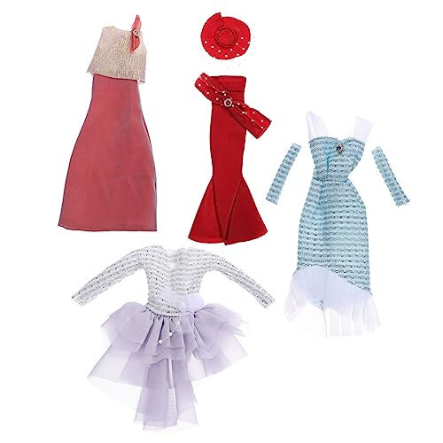 UPKOCH 4Sätze Puppenkleidung Teilig Stilvolle Abendkleider für Puppen Schicke Designs Sicheres Kunststoffmaterial für Teenager zu Besonderen Anlässen von UPKOCH